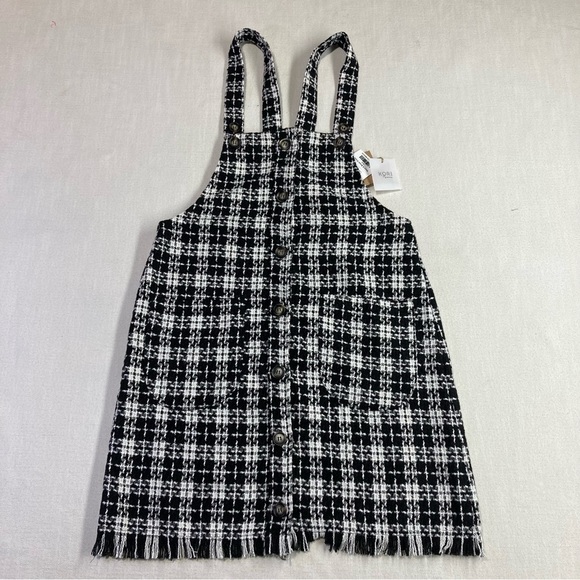 KORI | Need a Break Overall Dress in Black and White Plaid NWT - Picture 1 of 14